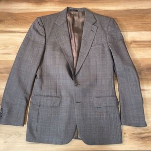 Burberrys' Blazer Mens 40 Gray Plaid 2 Button Jacket